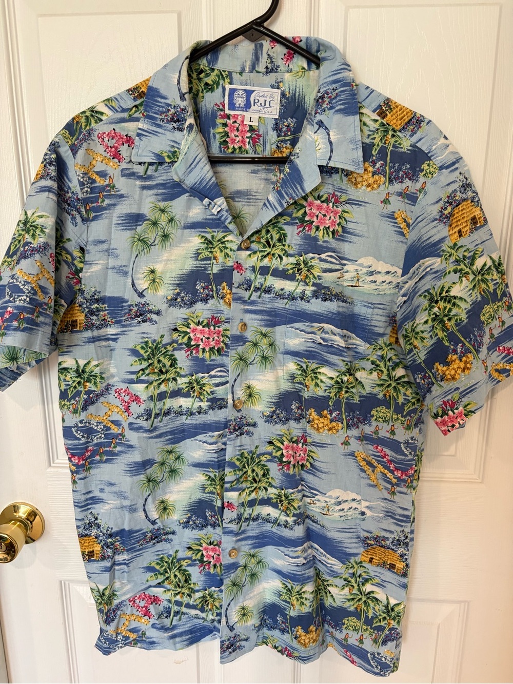 RJC Light Blue Tropical Floral Camp Shirt - Men - Picture 8 of 8